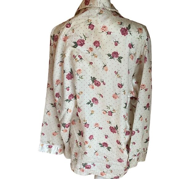 Barbizon 2 Piece Pajama Set Vintage Floral Roses - Picture 3 of 9